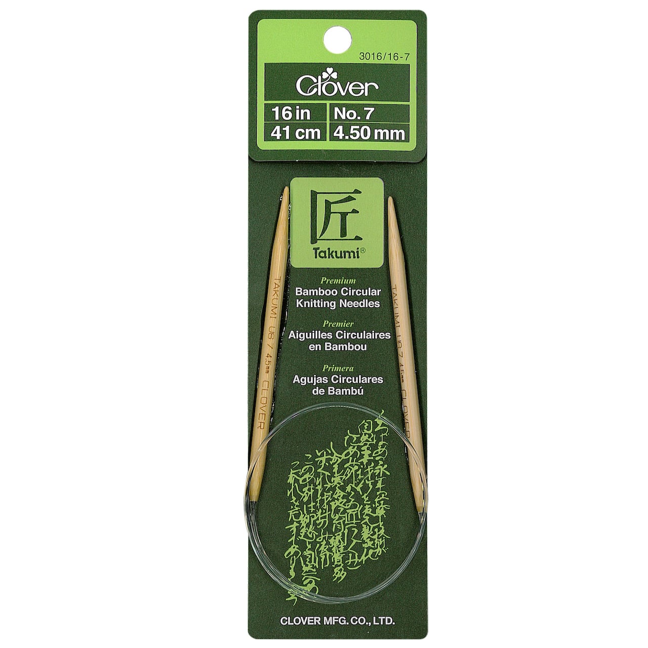 Clover Takumi® 16" Bamboo Circular Knitting Needles